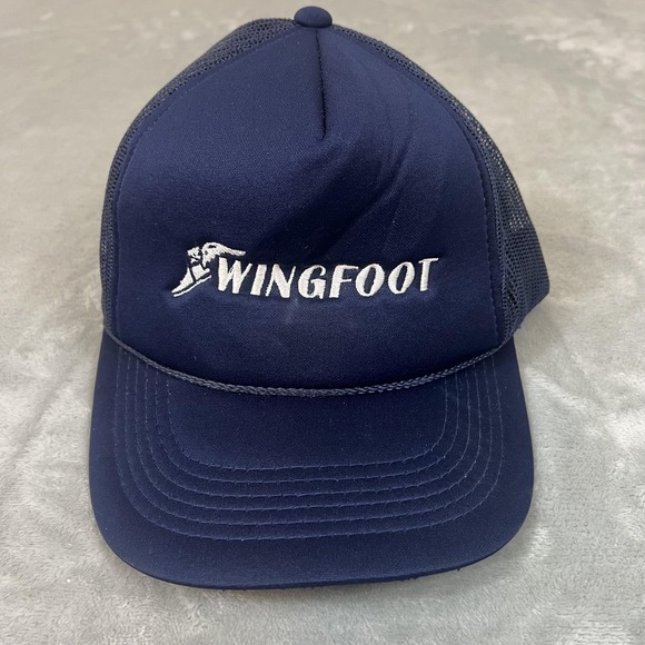 Yong An Hat Company Other - Wingfoot Hat Cap Snap Back One Size Navy Blue Trucker Mesh Embroidered Mens
